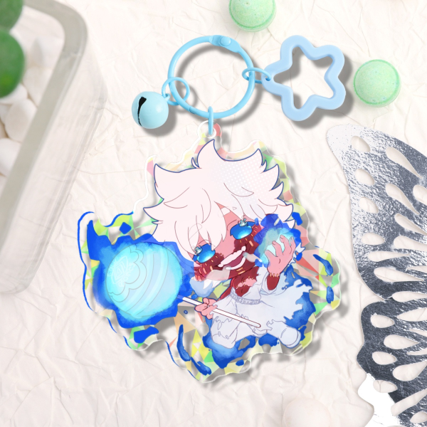 Firey Blue Raspberry Dabi Keychain