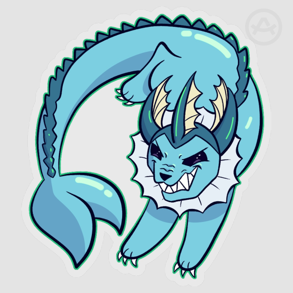 Creepy Vaporeon - Clear PET Vinyl Sticker