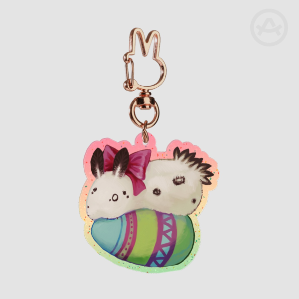 Glitter Easter Sea Bunny Keychain
