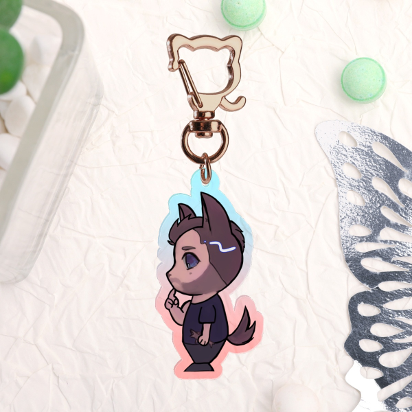 Soap Puppy Ponders Clear Acrylic Keychain