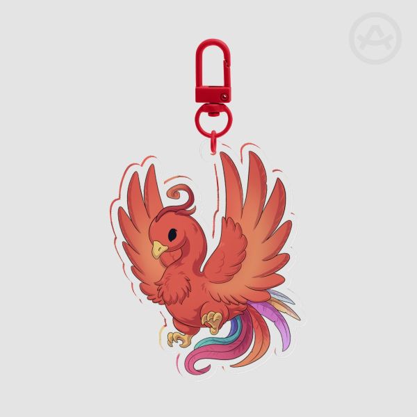 Lil Vermillion Bird Acrylic Keychain