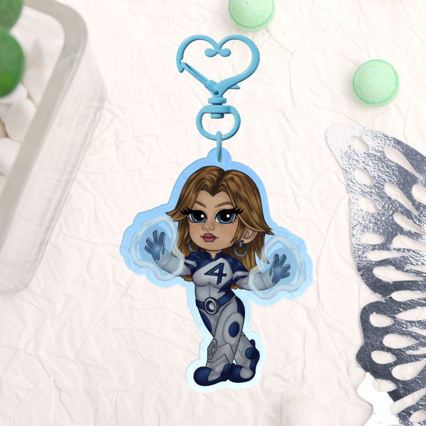 Invisible Woman Acrylic Keychain