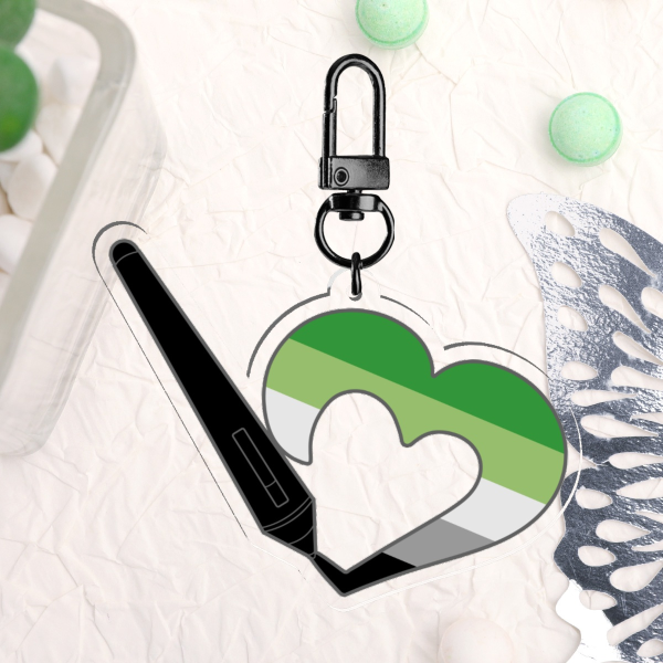 Aromantic Pride Artist Keychain
