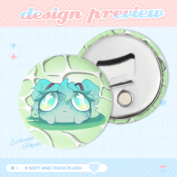 Frogstune Miku Plush Badge Fridge Magnet