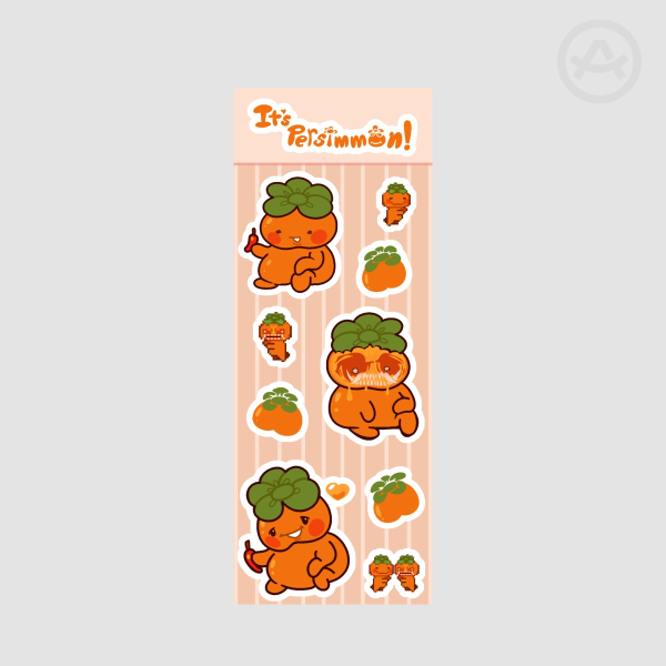 PEACHDOG - IT'S PERSIMMON! STICKER SHEET (7x18cm matte sticker sheet)