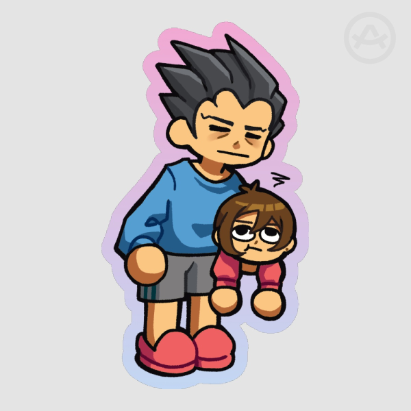 Pyjama Phoenix and Trucy Die Cut Sticker