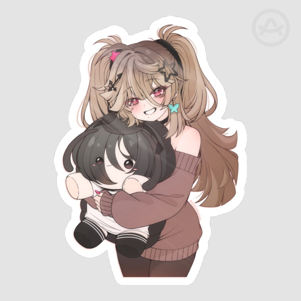 Miki and Rika plush Sticker