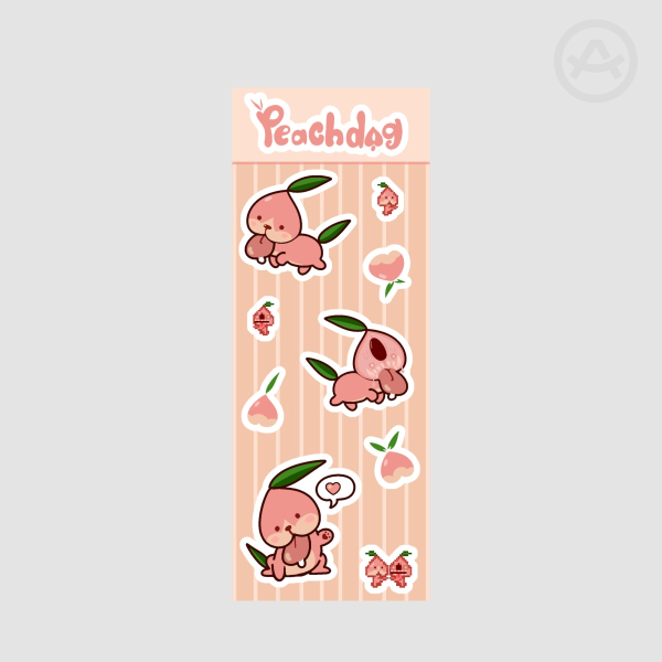 PEACHDOG - PEACHDOG STICKER SHEET (7x18cm matte sticker sheet)