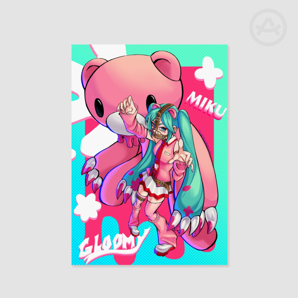 Hatsune Miku Gloomy Bear Print Poster