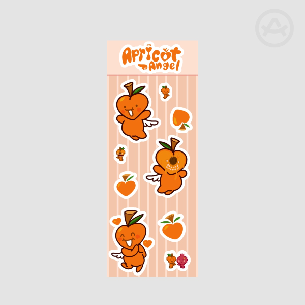 PEACHDOG - APRICOT ANGEL STICKER SHEET (7x18cm matte sticker sheet)