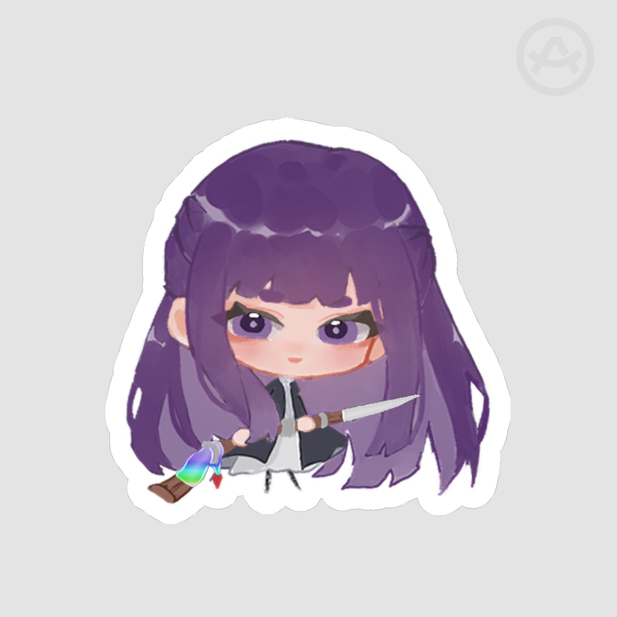 fern rainbow foil sticker