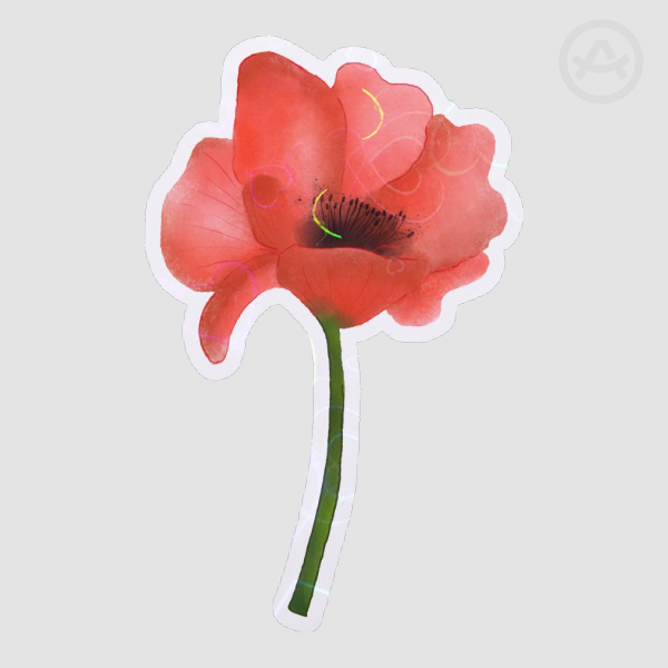 Poppy sticker holo heart