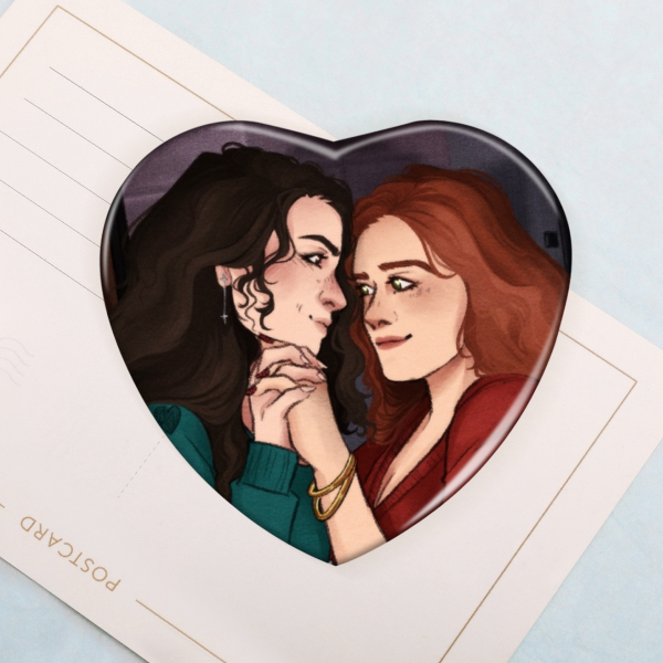 Allydia ||  Heart Shape Holographic Badge