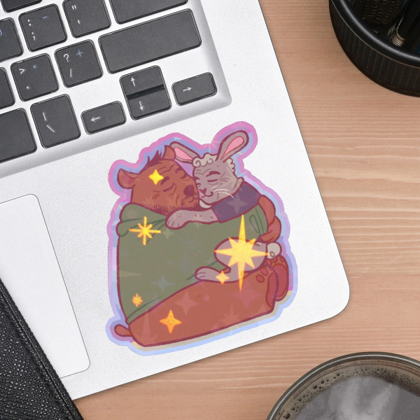 "Rabbot Furries" Colored Edge Die Cut Stickers