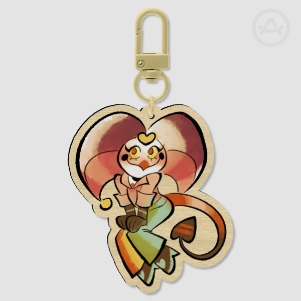 Demure Fizzie - Wood Keychain