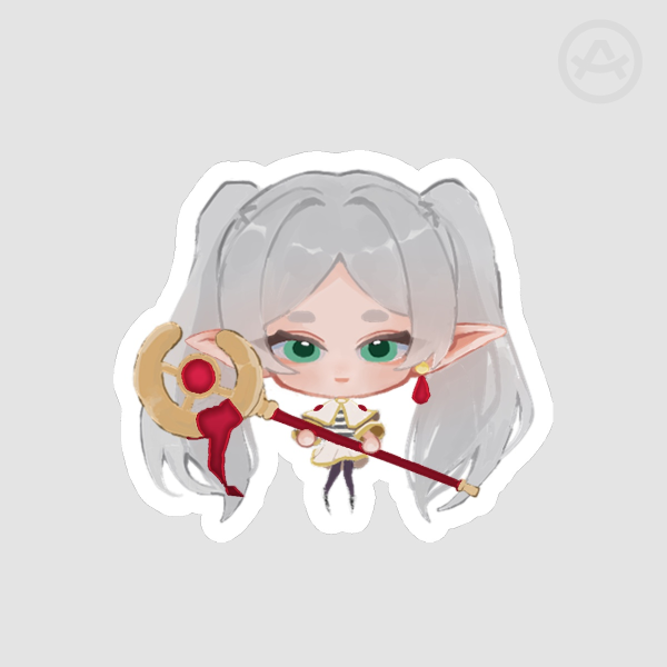 frieren red foil sticker