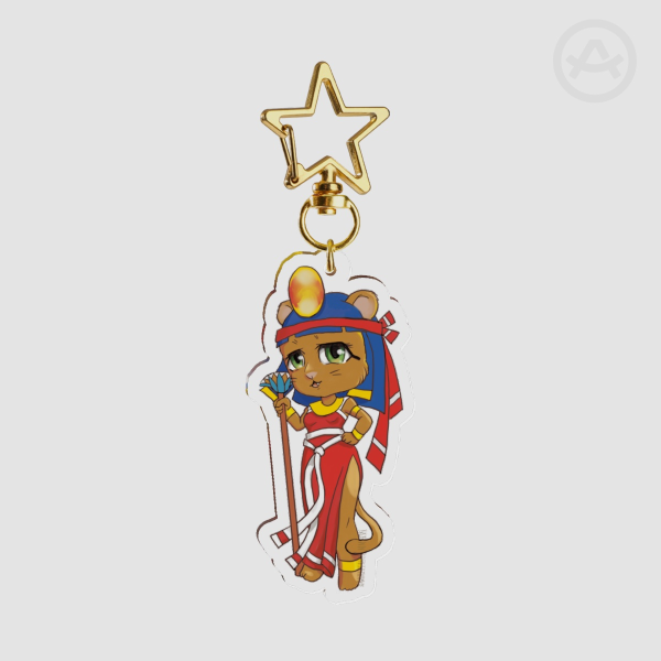 Tiny Sekhmet Star Clear Acrylic Keychains