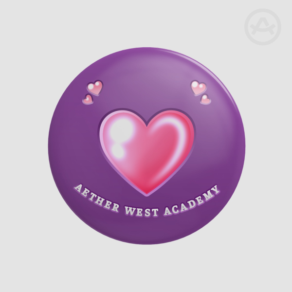 Here For Sweethearts - Aether West Academy Button