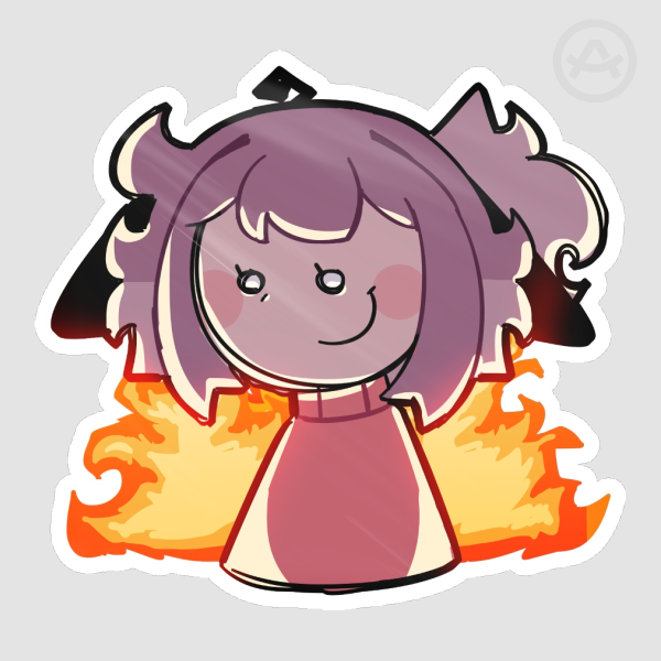 Adi on Fire - Sticker