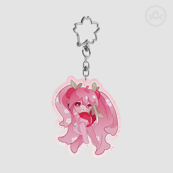 Sakura Miku Glitter Acrylic Keychains