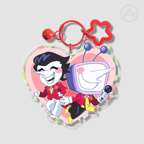Tenna & Spamton Heart Acrylic Keychain
