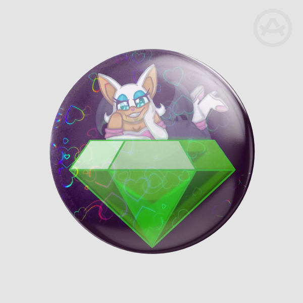 Rouge on Emerald Button (Sonic)