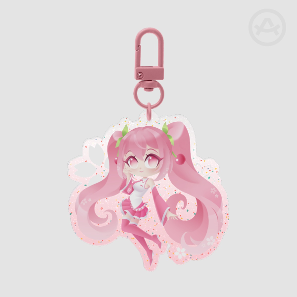 Sakura Miku | Glitter Acrylic Keychain