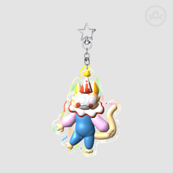 Low Poly KittyBoom Acrylic Keychain