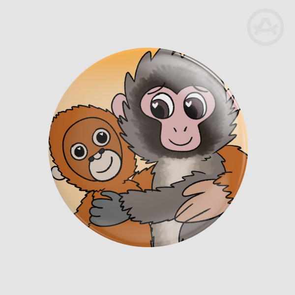 Punch the Monkey - Button Pin