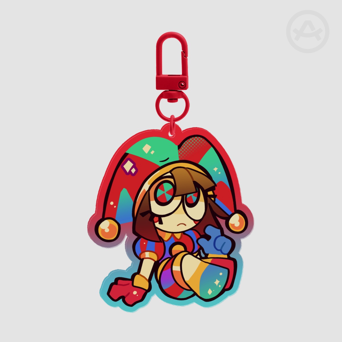 Curious Pomni Acrylic Keychain