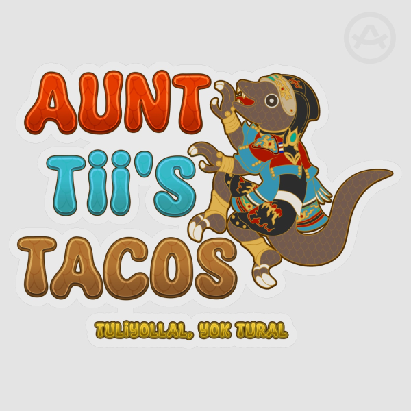 Aunt Tii's Tacos Clear PET Vinyl Die Cut Stickers