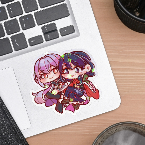 Suzune Amano & Tsubaki Mikoto Chibis【Die Cut Holo Sticker】