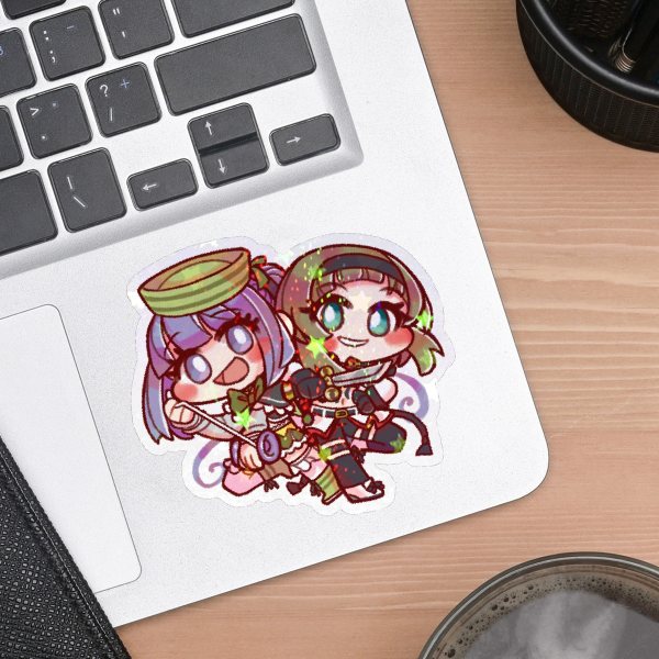 Urara Yume & Sakuya Suzuka Chibis【Die Cut Holo Sticker】