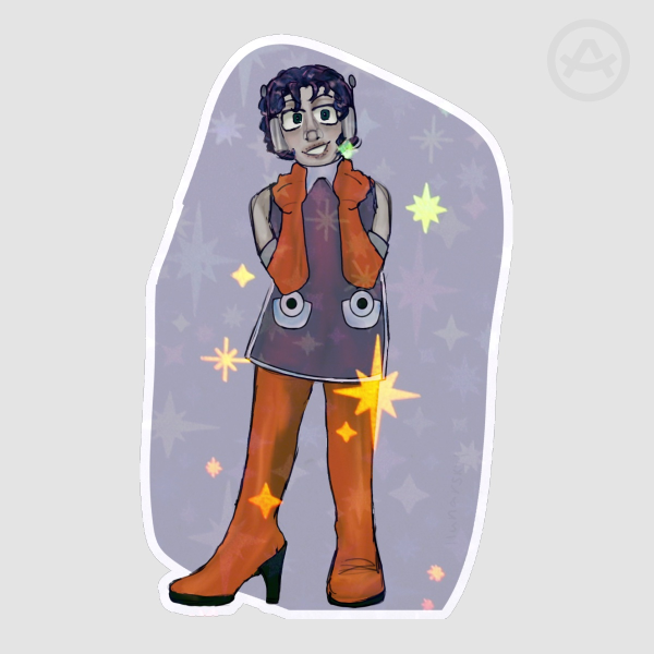 Wireface in a dress (sticker)