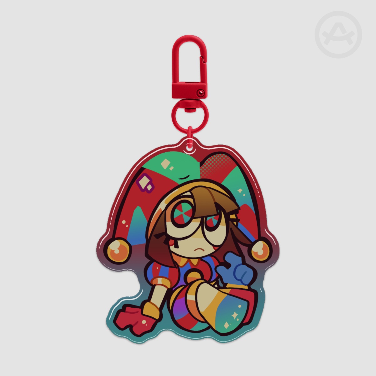 Curious Pomni [EPOXY] Acrylic Keychain