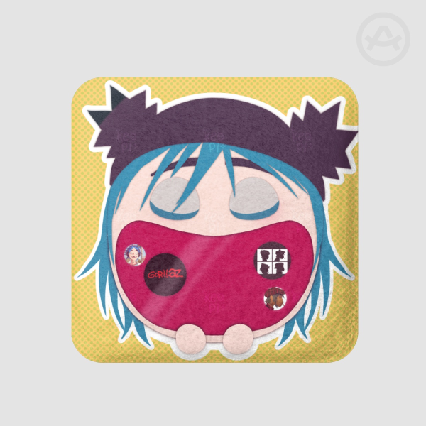 2-D Gorillaz Plush Square Pin