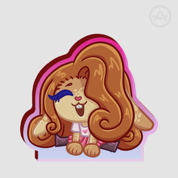 Benny Bunny Thick Acrylic Stand No Base - 0.27"(70mm), 0.39"(10mm)