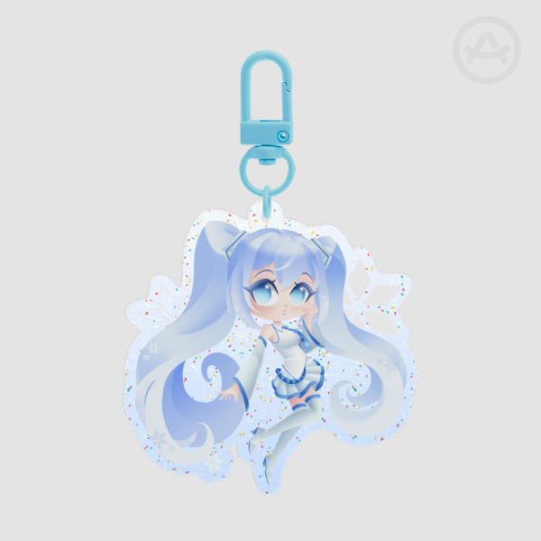 Snow Miku | Glitter Acrylic Keychain