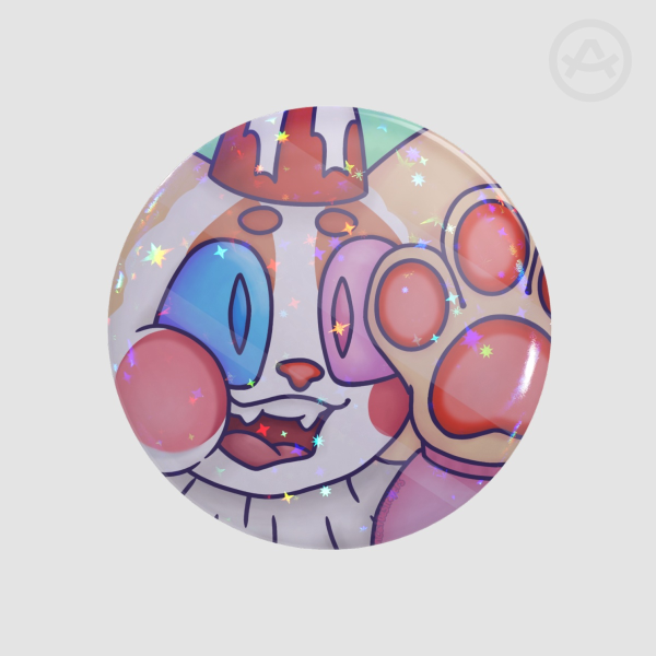 Smooshed Face KittyBoom Round Badge