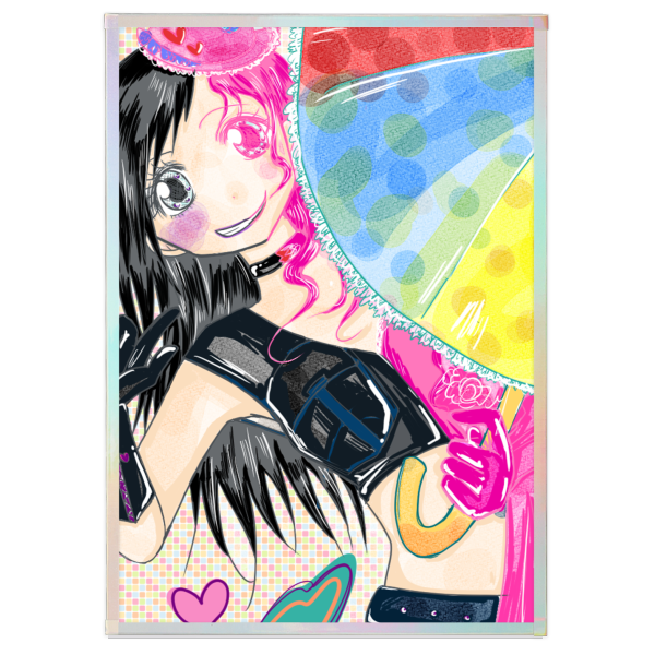 Black and Pink Art Boards with Rainbow-Edged - 5.8" x8.3"(148x210mm)