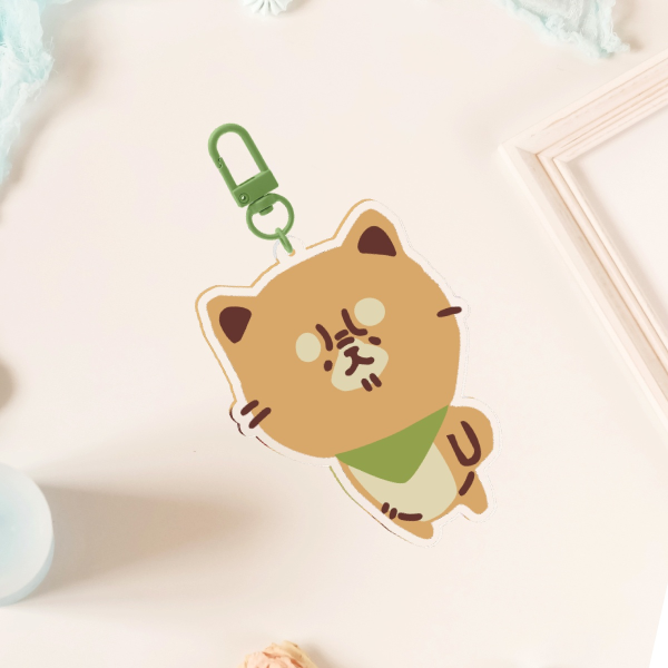 Shiba Inu Keychain, Kawaii Acrylic Charm, Cute Bag Charm, Dog Lover Gift, Clear Acrylic Keychain, Original Sheeb Character