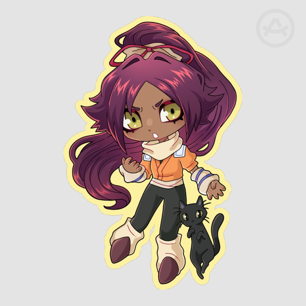 Yoruichi Bleach Colored Edge Die Cut Stickers