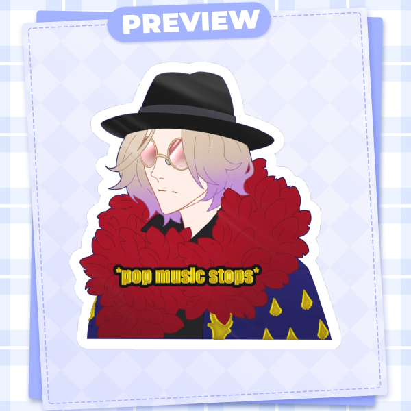 Vil Schoenheit - Pop Music Stops - Hot Foil Sticker