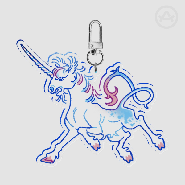 Trans Unicorn Keychain