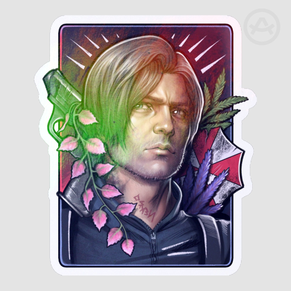 Leon S. Kennedy holo sticker! (Resident Evil 9)