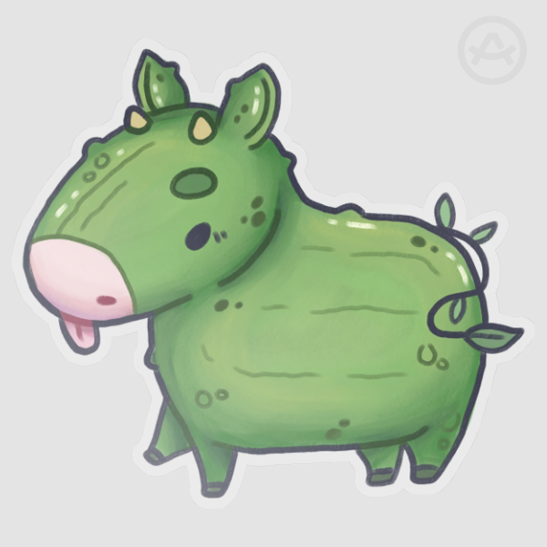 Pickle Cow Clear Sticker