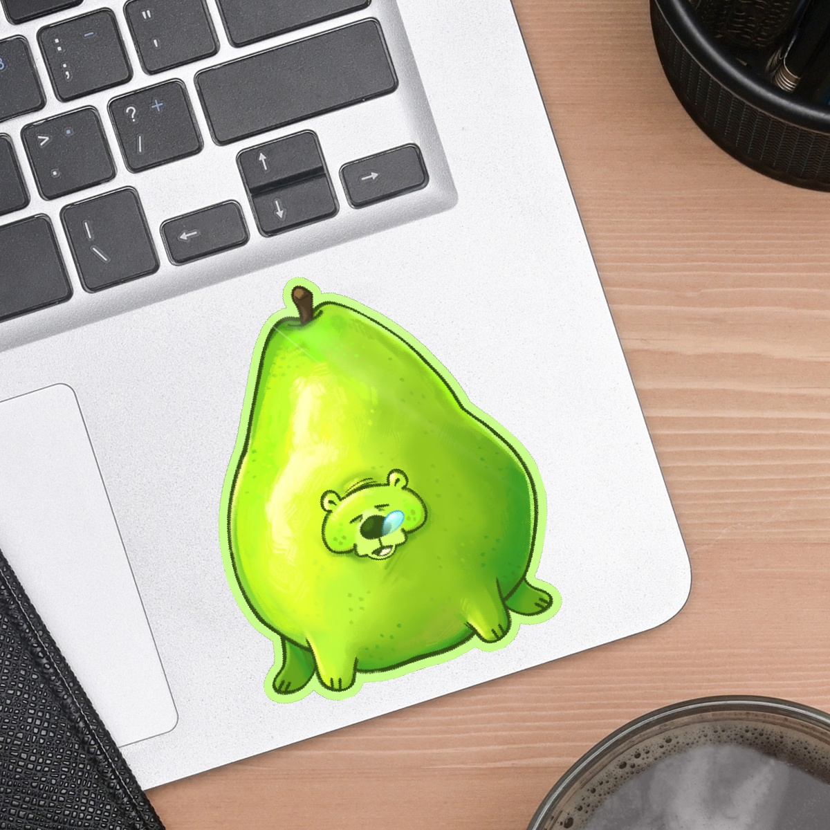 Green Pearbear Sticker