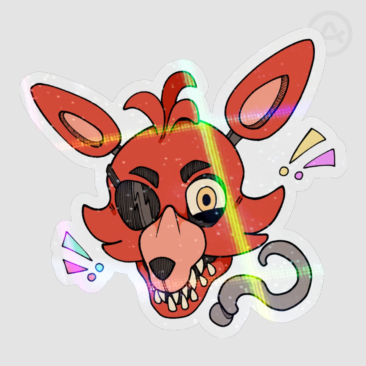 FNAF Foxy The Pirate - Cross Rainbow Die Cut Sticker