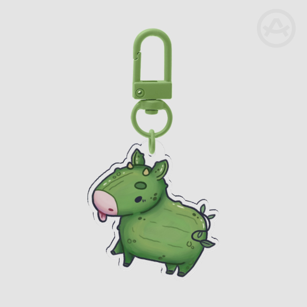 Pickle Cow Keychain