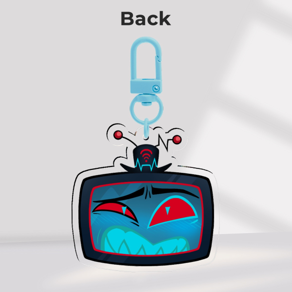 Vox Head - Embarassed Ipad [Acrylic Keychain - Double sided] - Hazbin Hotel
